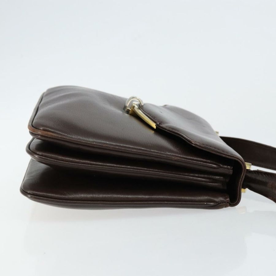 【日本直送】GUCCI 棕色金色皮革單肩包 正品 fm4876-2