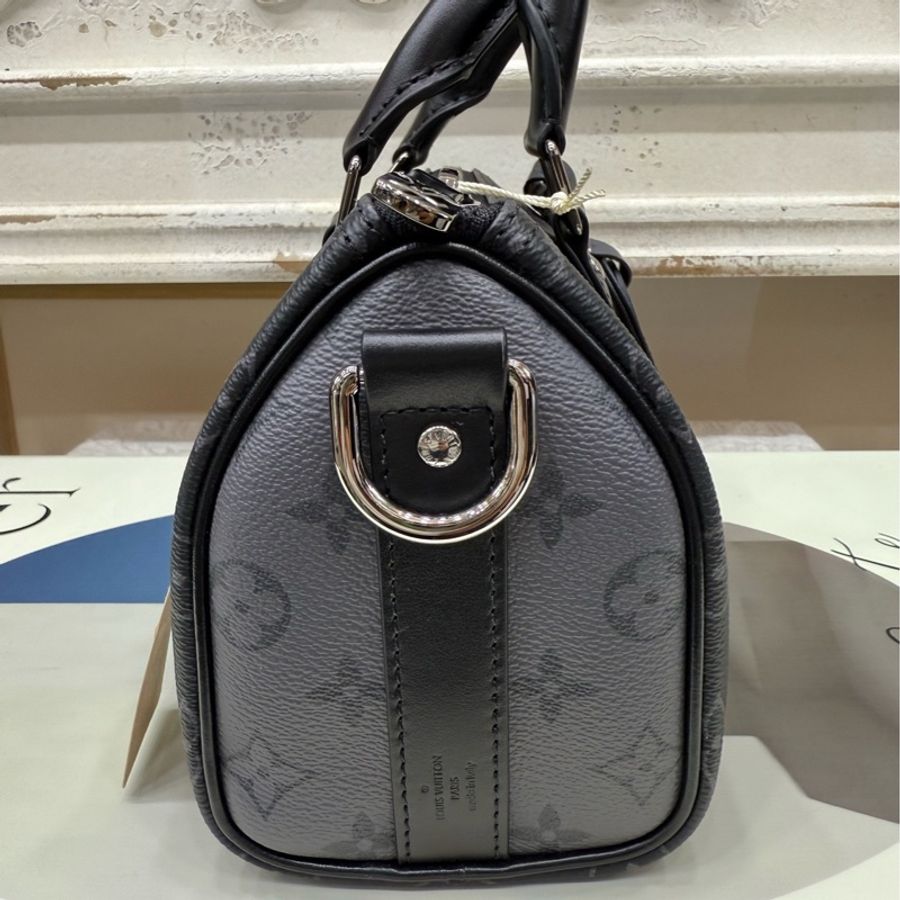 全新 Lv黑花keepall25 手提斜挎包 芯片款-4