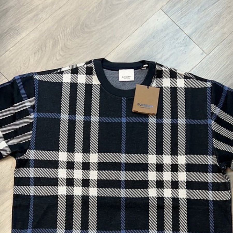🤣 雙11到了,我的理智正式下線 💸【BURBERRY 巴寶莉】經典格紋短袖T恤 深藍(下單前須先私訊)-4