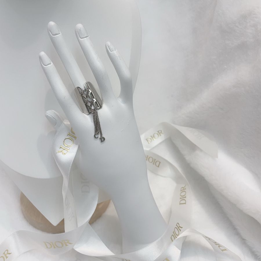 Dior 中古 vintage 蕾絲鏤空CD字樣 地雷系 戒指 XB764-0