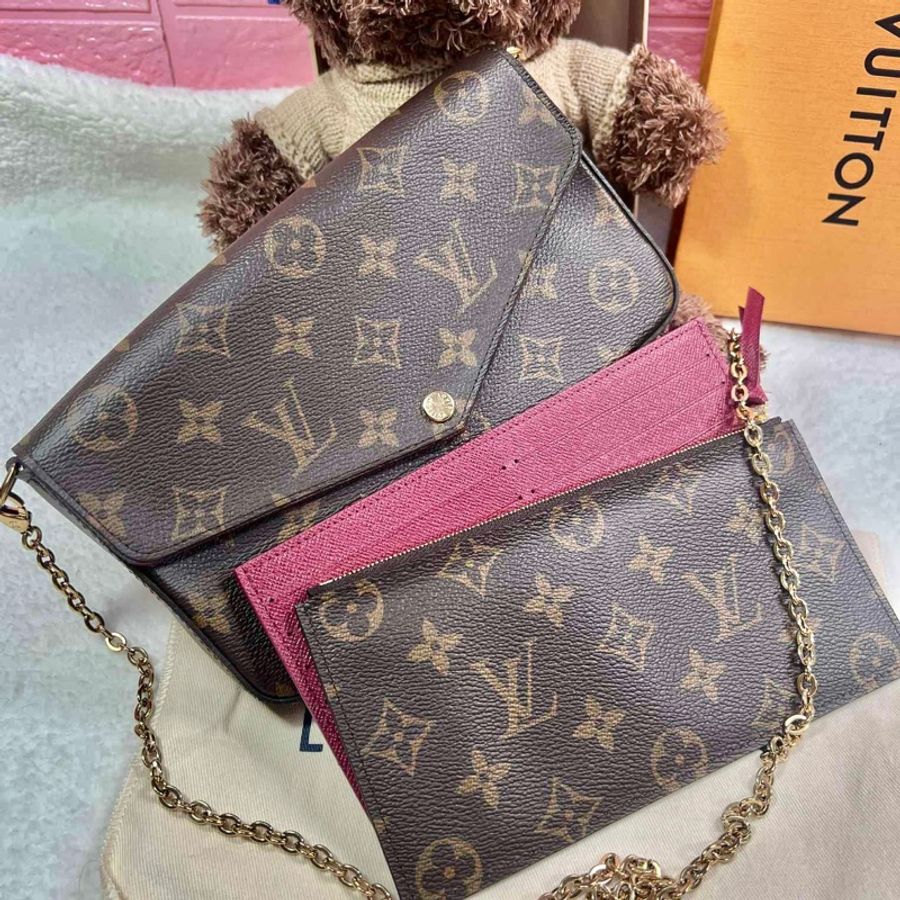 LV 經典老花FELICIE POCHETTE 三合一 鍊條包-9