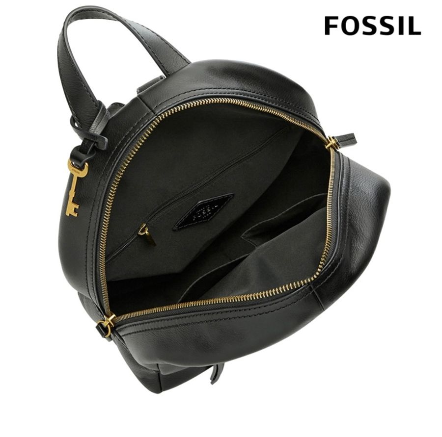 FOSSIL Megan 真皮小後背包-黑色-2