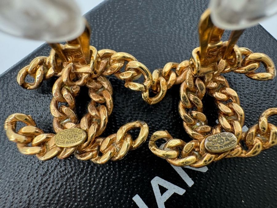 Chanel Vintage 03A 仿珍珠粒粒鍍金耳環-12