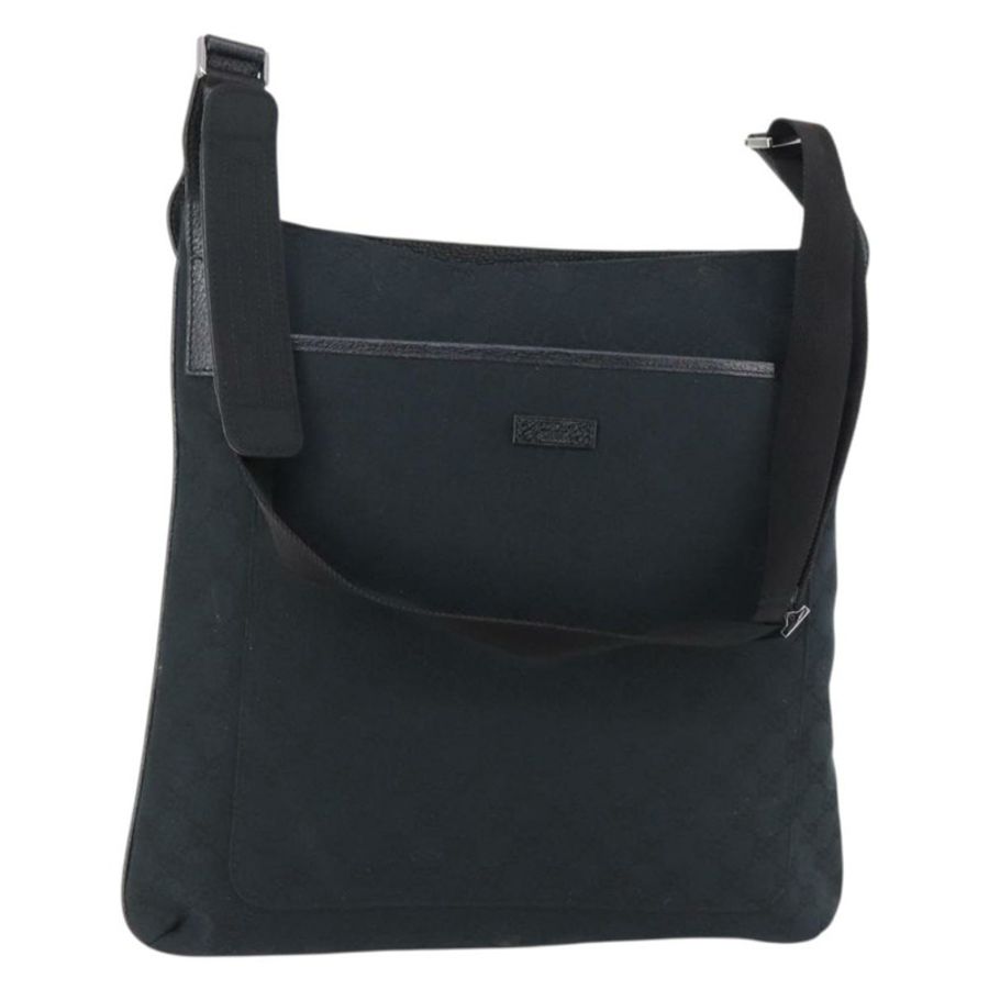 【日本直送】GUCCI GG帆布肩背包 黑色 銀色 122791 正品 135007-0