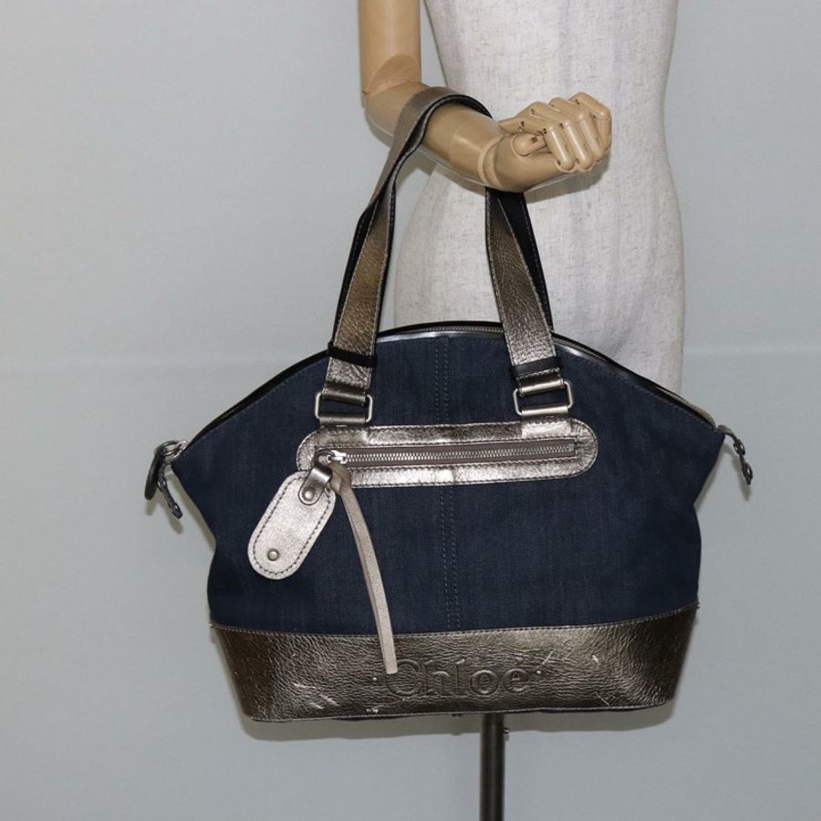 【日本直送】Chloe 托特包 牛仔布 皮革 藍色 正品 BA5712-21