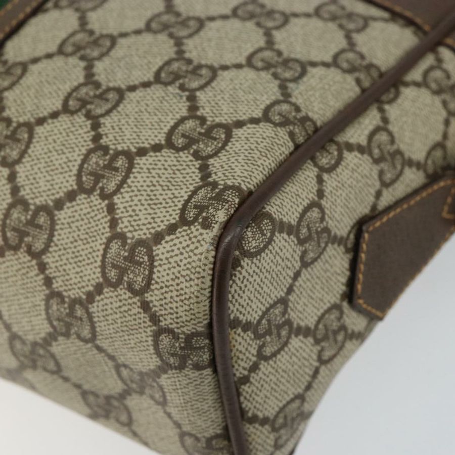 【日本直送】GUCCI GG Supreme Web Sherry Line 手提包 PVC 米色 金色 001 56 0852 Auth 146414-13