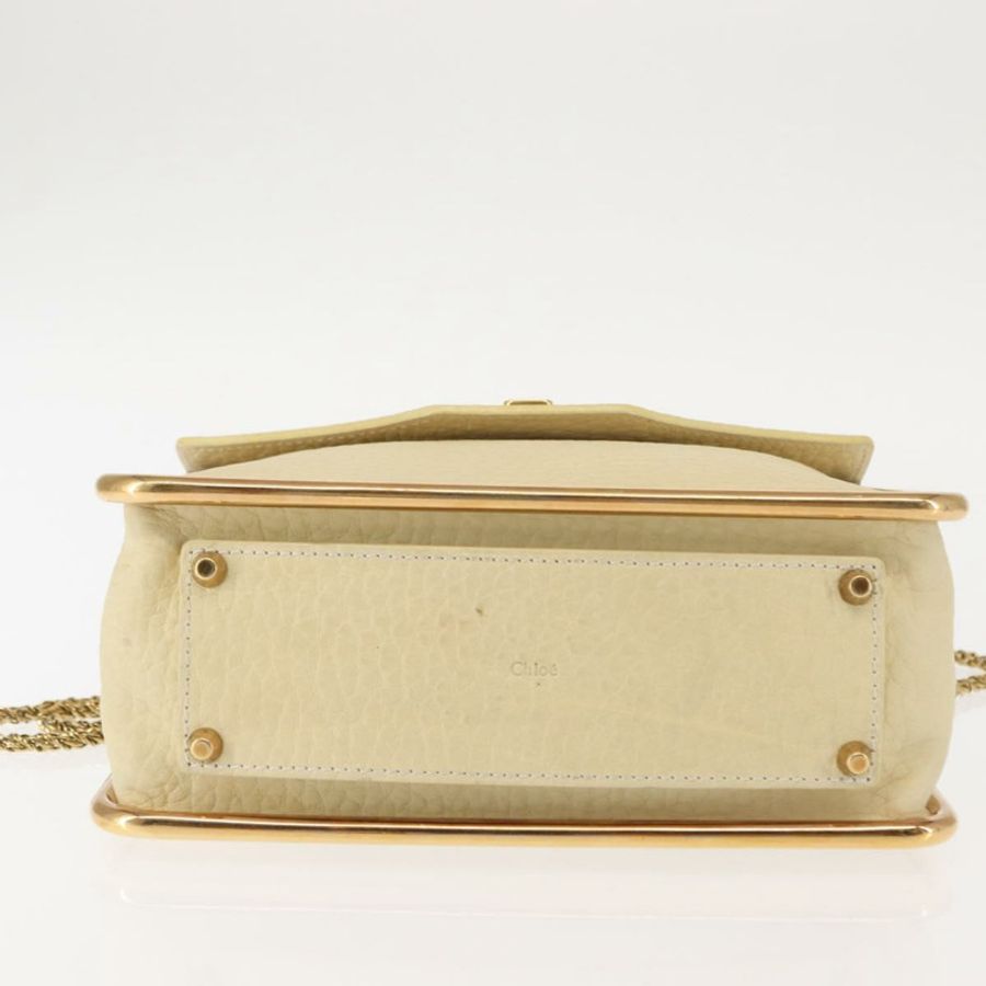 【日本直送】Chloe Sally 肩背包 皮革 米色 金色 正品 bs29994-4