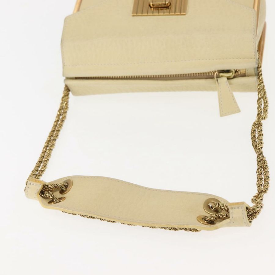 【日本直送】Chloe Sally 肩背包 皮革 米色 金色 正品 bs29994-6