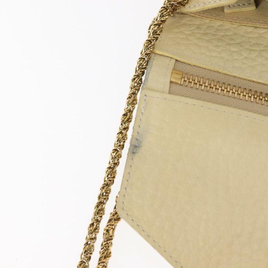 【日本直送】Chloe Sally 肩背包 皮革 米色 金色 正品 bs29994-9