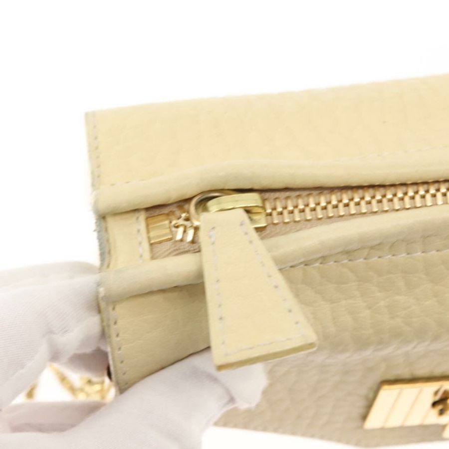 【日本直送】Chloe Sally 肩背包 皮革 米色 金色 正品 bs29994-18