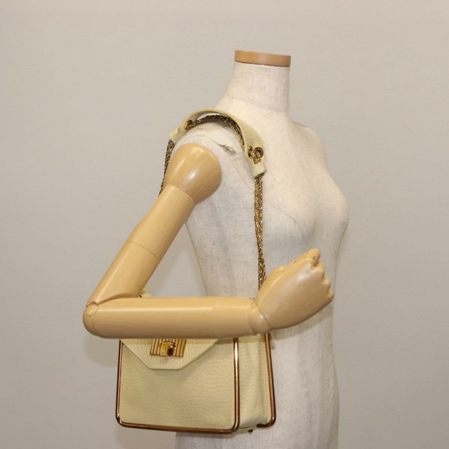 【日本直送】Chloe Sally 肩背包 皮革 米色 金色 正品 bs29994-23