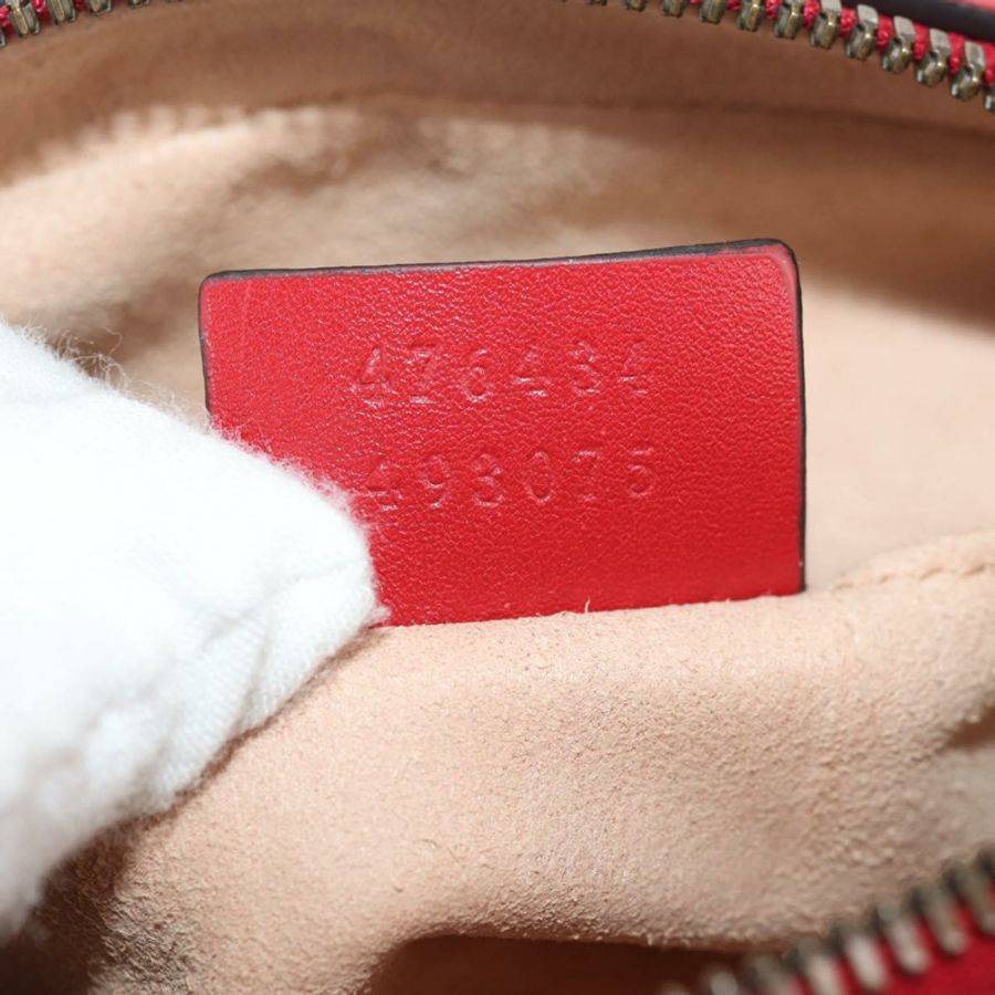 【日本直送】GUCCI GG Marmont 腰包 皮革 紅色 金色 476434 正品 146076V-10