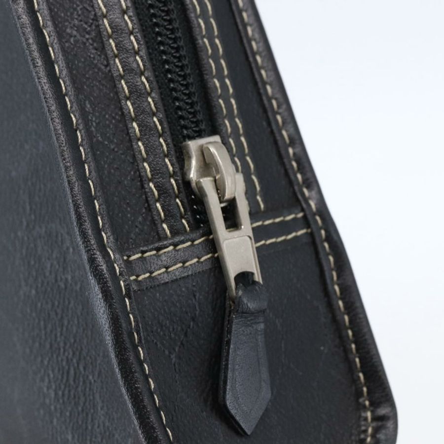 【日本直送】Christian Dior 蜂巢帆布手拿包 PVC 皮革 黑色 正品 bs29878-7