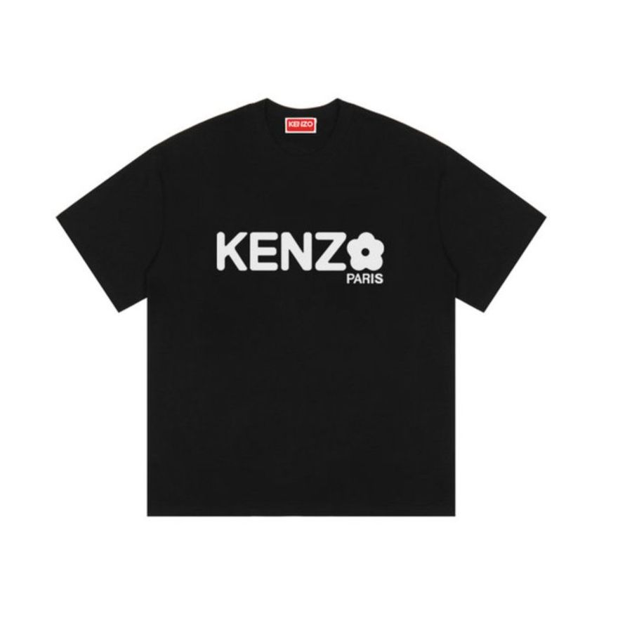 🚨 雙11最後倒數・今晚錯過等明年!【KENZO 高田賢三】新款文字花LOGO設計 T恤 黑(下單前須先私訊)-0