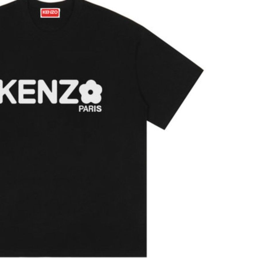 🚨 雙11最後倒數・今晚錯過等明年!【KENZO 高田賢三】新款文字花LOGO設計 T恤 黑(下單前須先私訊)-4