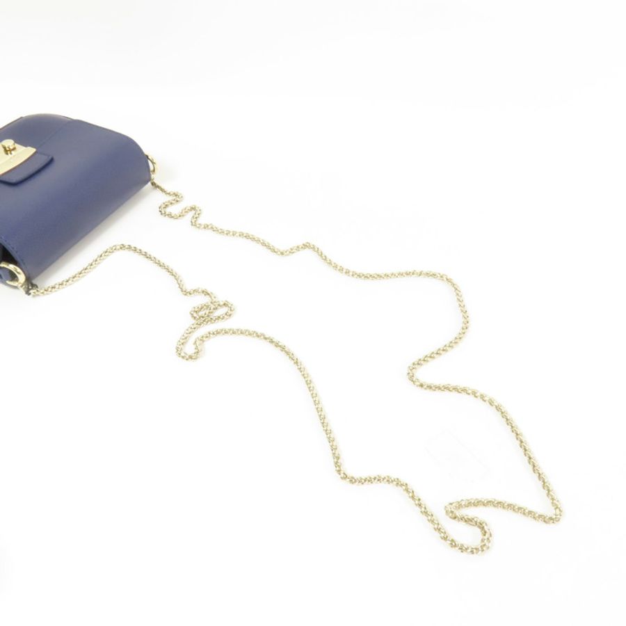 Furla 牛皮皮革Chain Shoulder金扣鏈帶肩背袋-4