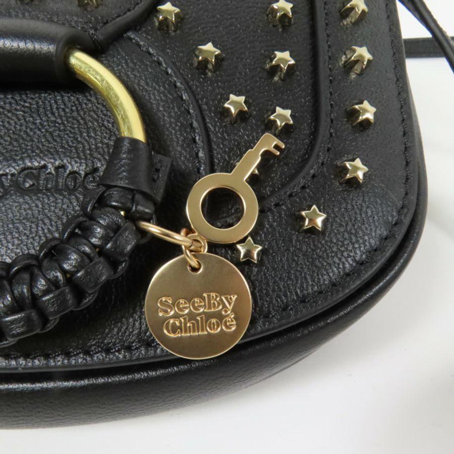 SEE BY CHLOE  牛皮皮革Shoulder Bag金扣肩背袋-6