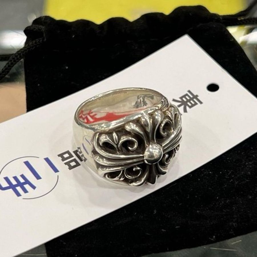 東區正精品㊣Chrome Hearts 925 克羅心十字花純銀戒指 RZ5817-1