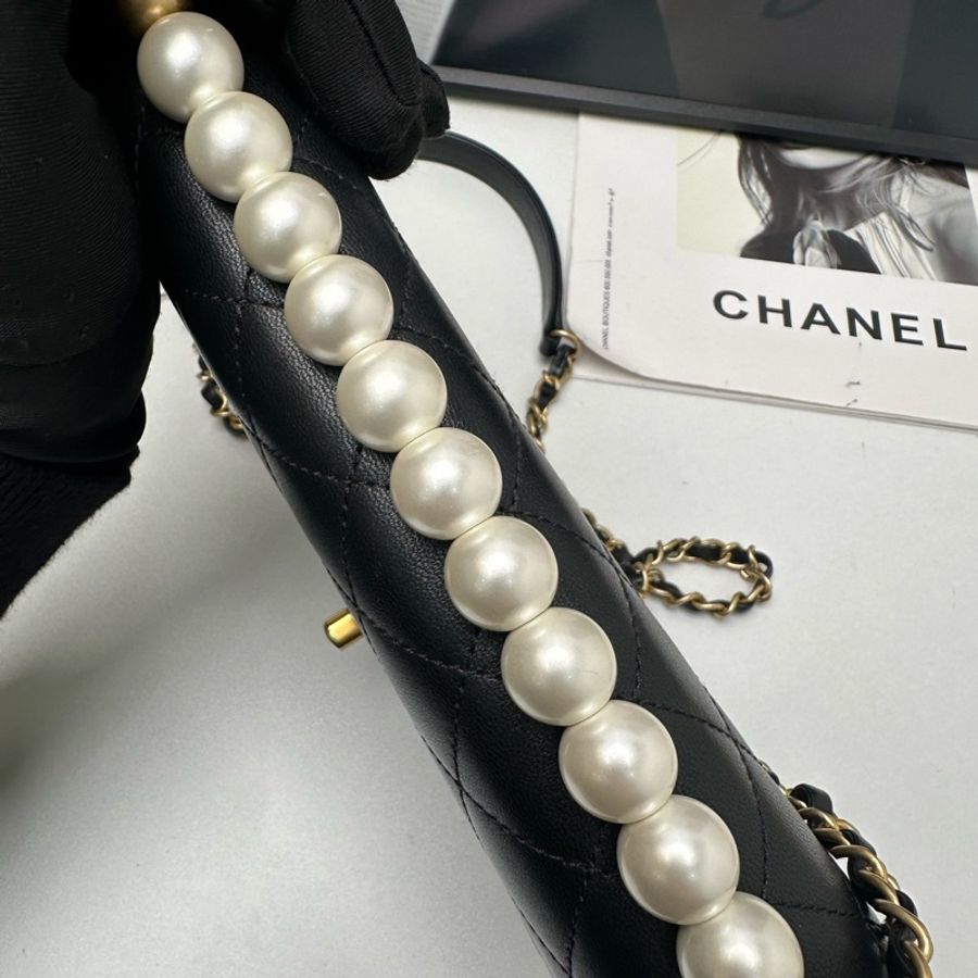 Chanel cf 限定款橫版珍珠包 29開-10