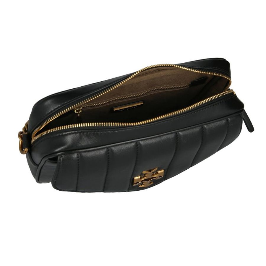 【TORY BURCH】銜縫皮革相機包-黑色-3