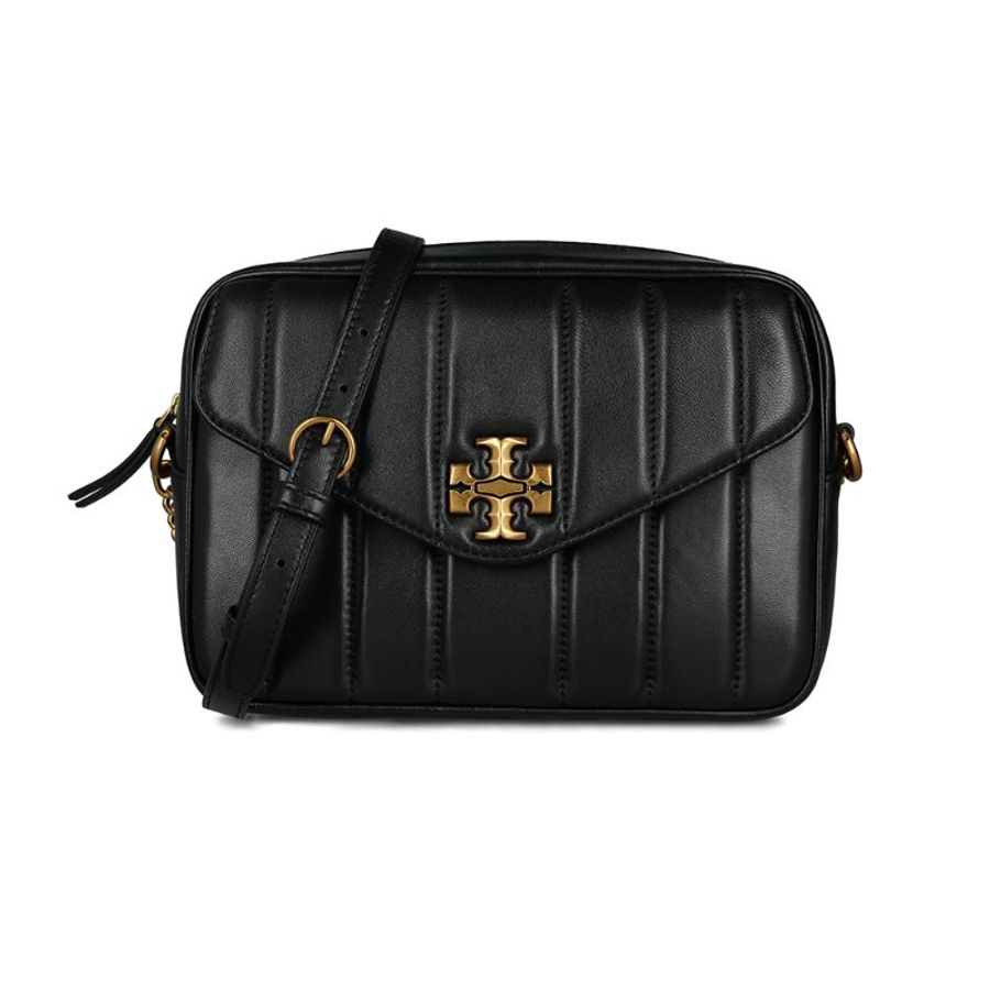 【TORY BURCH】銜縫皮革相機包-黑色-4
