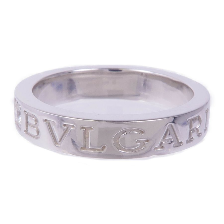 BVLGARI 18K白金Double Logo 1 Diamond Ring鑽石戒指US#6-2