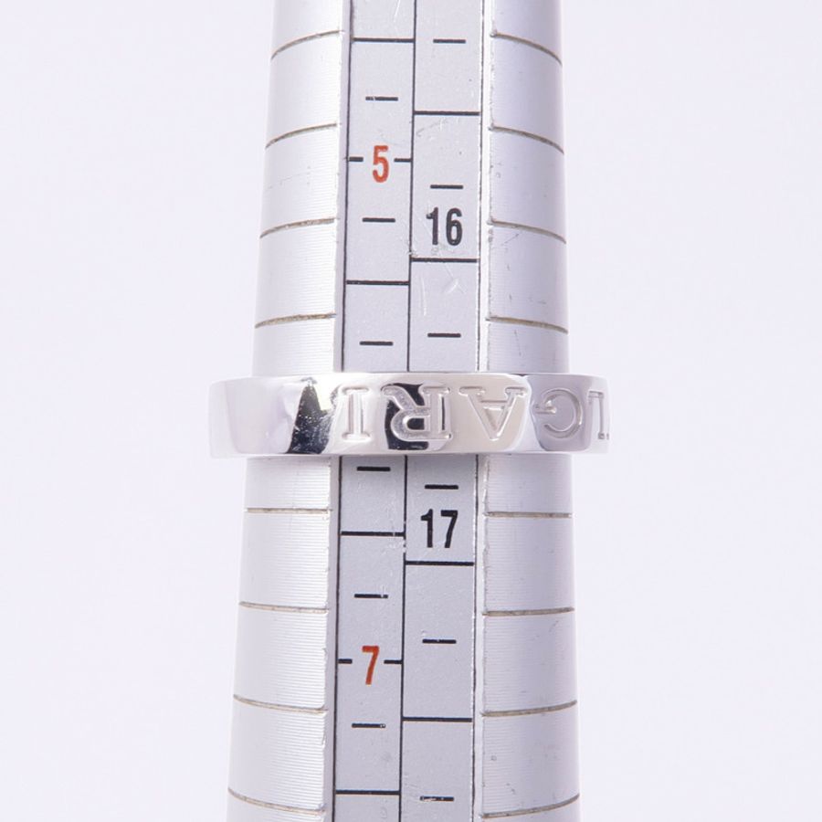 BVLGARI 18K白金Double Logo 1 Diamond Ring鑽石戒指US#6-5