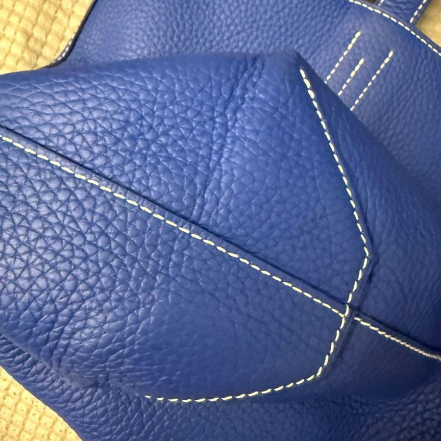 Double Sens 藍色灰色皮革雙面托特包 Graphite-Grey/Electric-Blue Clemence-Bull Calfskin-7