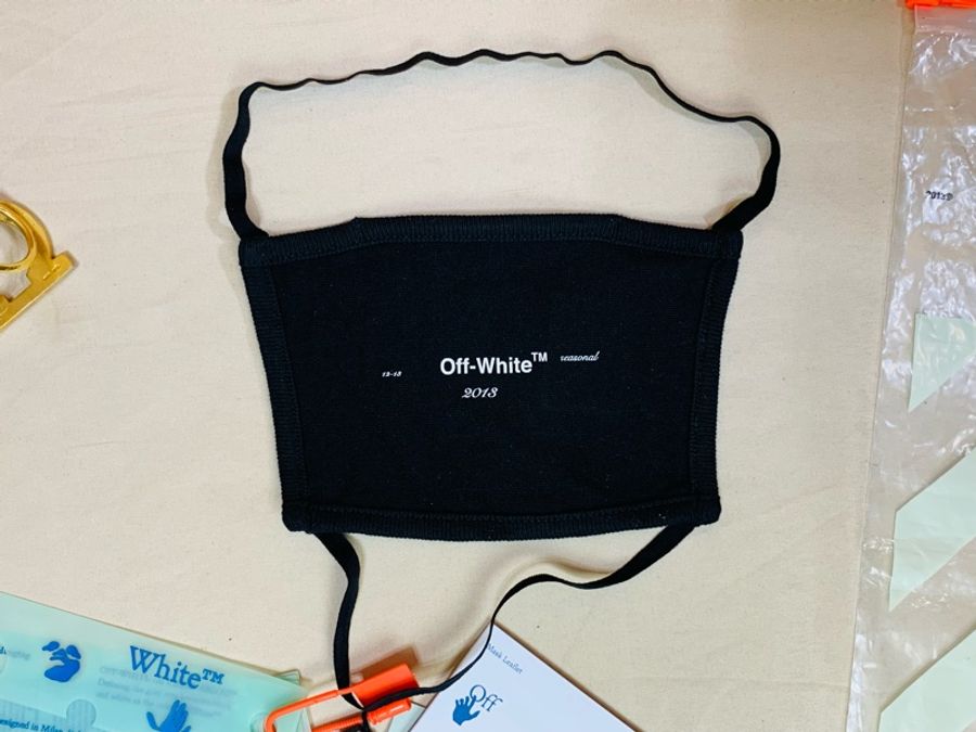 ✨全新閒置 Off-White 經典黑白logo布面口罩(可重複使用)-2