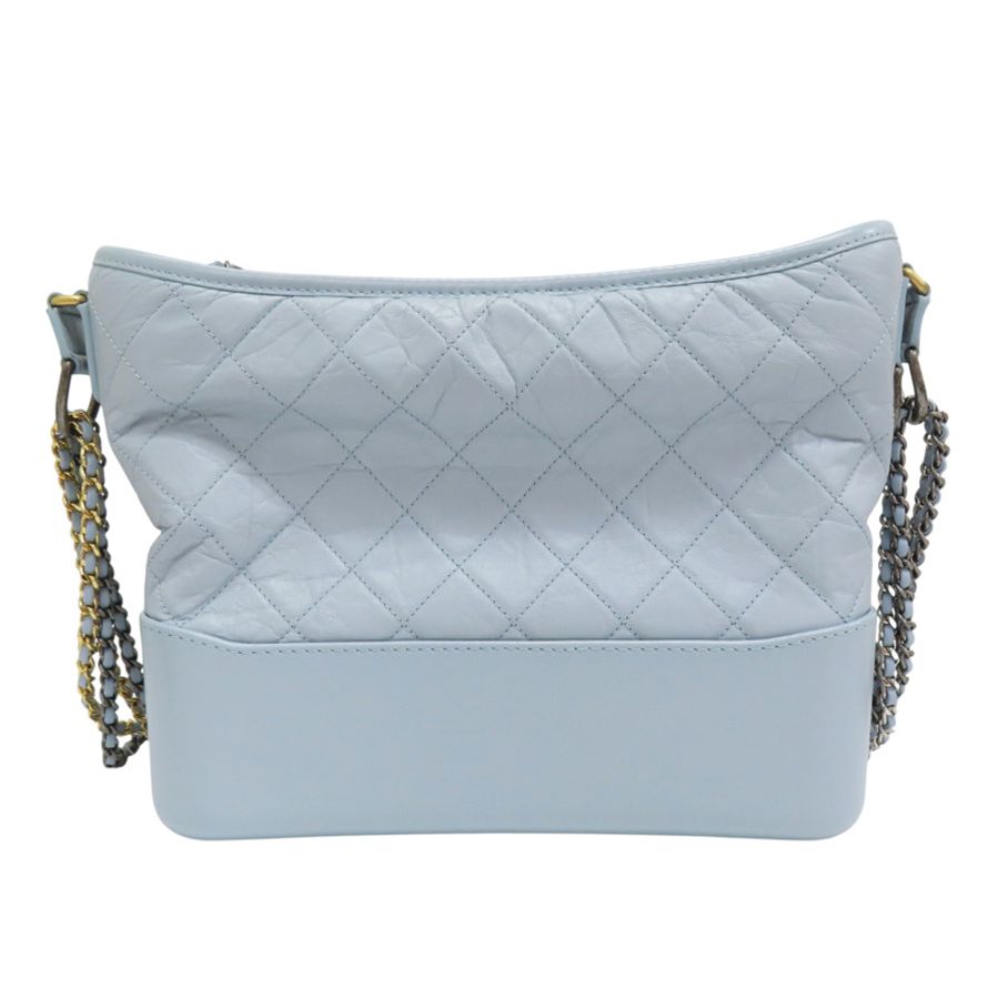 藍色羊毛 Gabrielle 流浪包鏈帶肩帶【CHANEL 香奈兒】 A93824-1