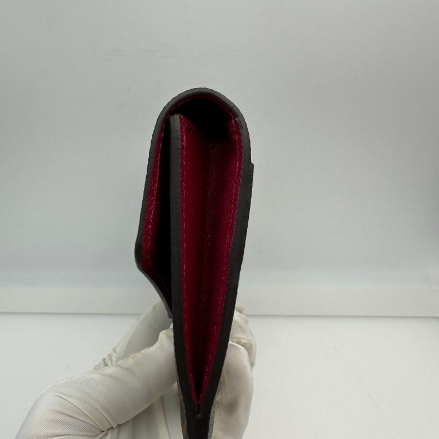 Louis Vuitton 路易威登 玫瑰紅色內裝 Monogram Portefeuille Sarah 皮夾-3