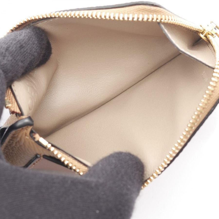 LOEWE Anagram 零錢包/卡包 C660Z40X07 皮革棕色 二手 女士-2