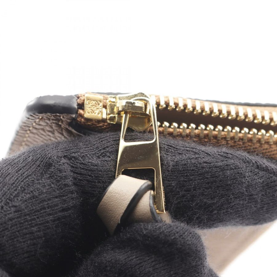 LOEWE Anagram 零錢包/卡包 C660Z40X07 皮革棕色 二手 女士-4