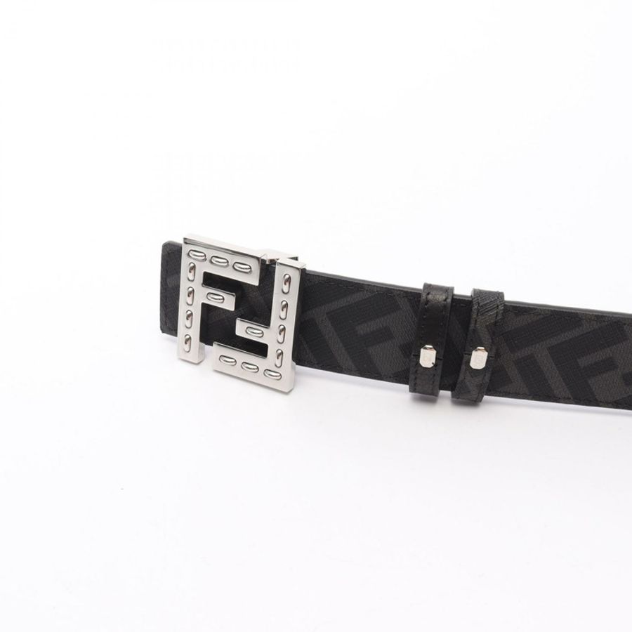FENDI FF 方形皮帶 7C0535AFF1F0GXN95 皮革 黑色 灰色 95碼 全新 男士-1