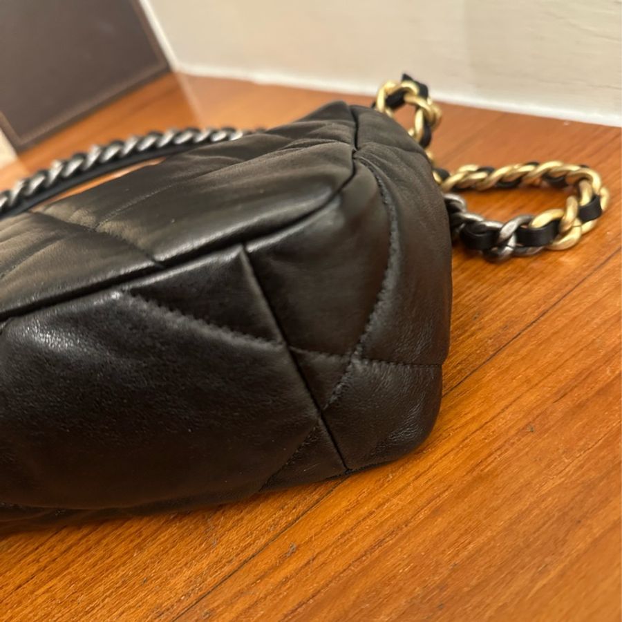 CHANEL 黑菱格19 26鍊包 保卡款-4