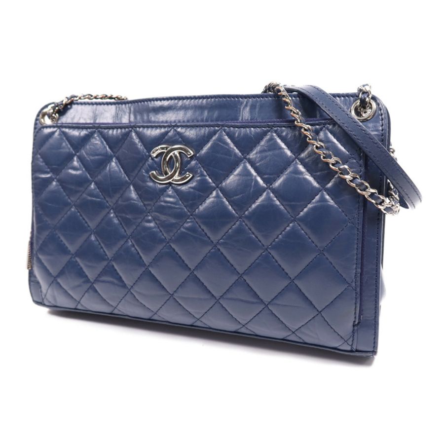 CHANEL 牛皮皮革Shoulder Bag銀扣鏈帶肩背袋-2