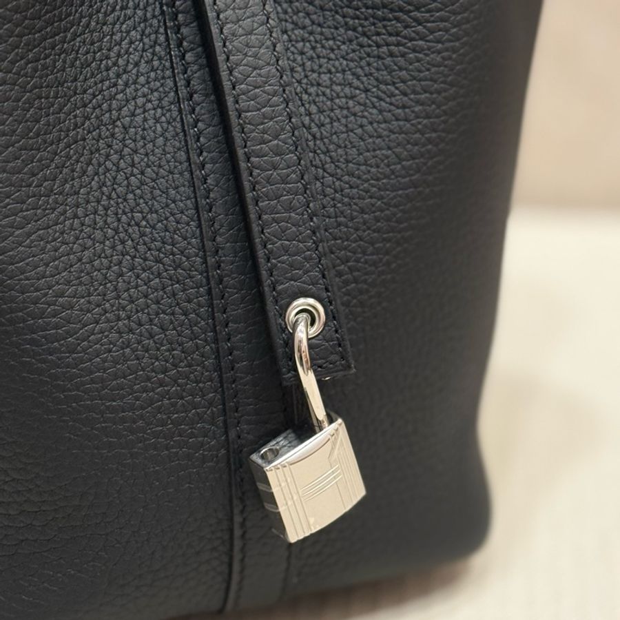 Hermes Picotin 18cm 黑色銀釦 K刻-4