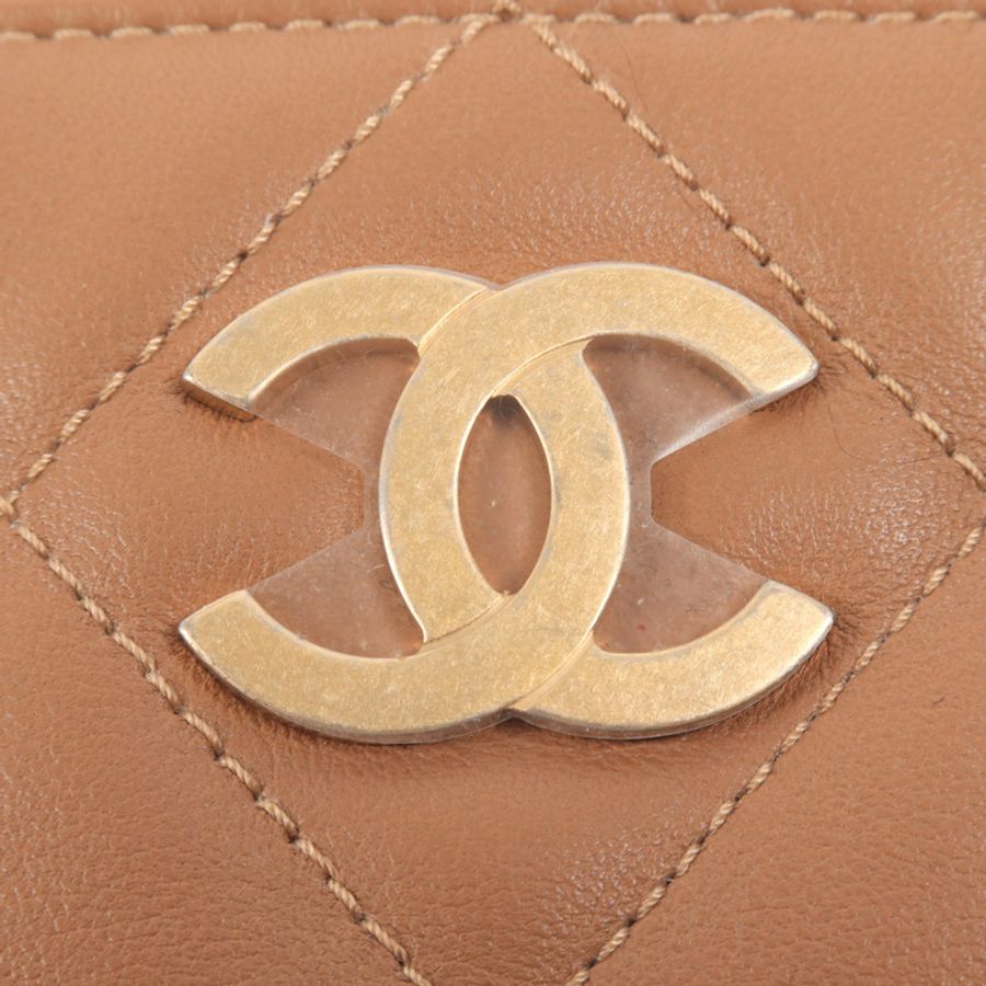 CHANEL 羊皮皮革Tote Bag金扣手挽肩背兩用袋-7
