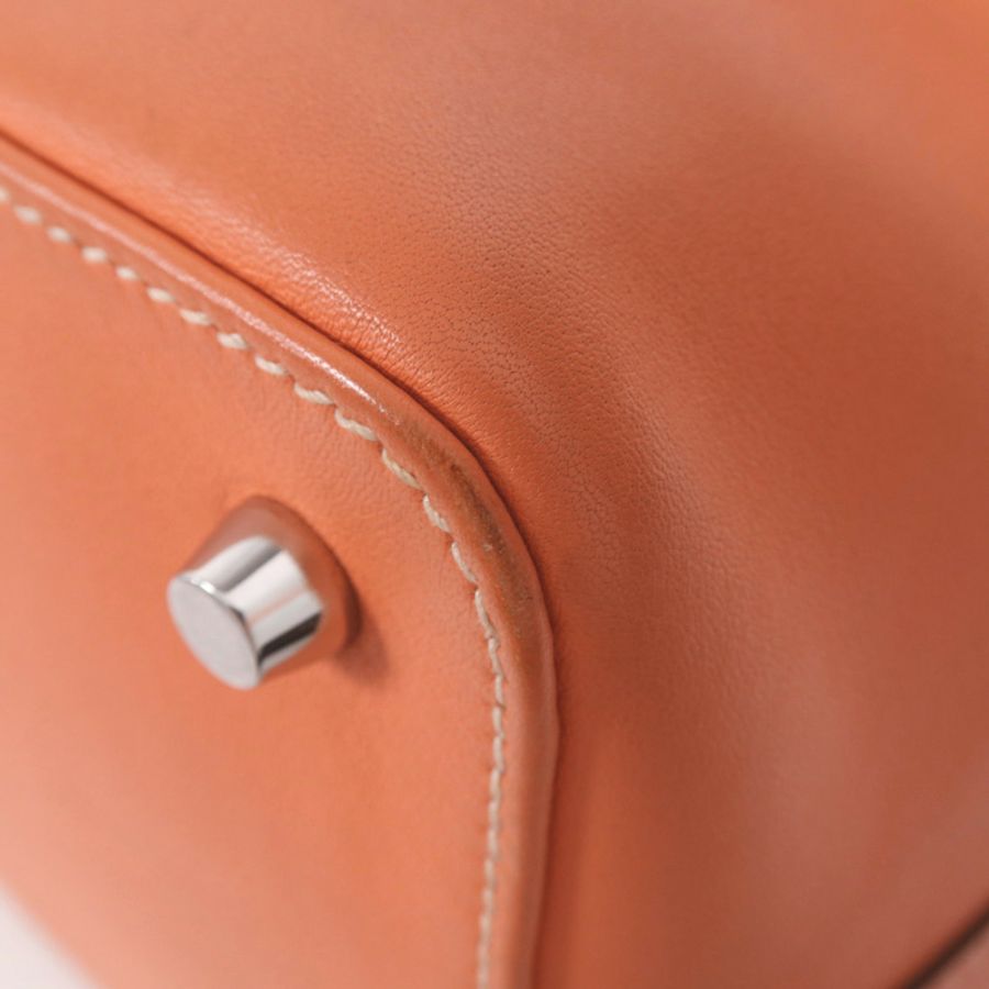 HERMES 【激減優惠】Swift皮革Toolbox 20銀扣手挽肩背兩用袋Crevette-9