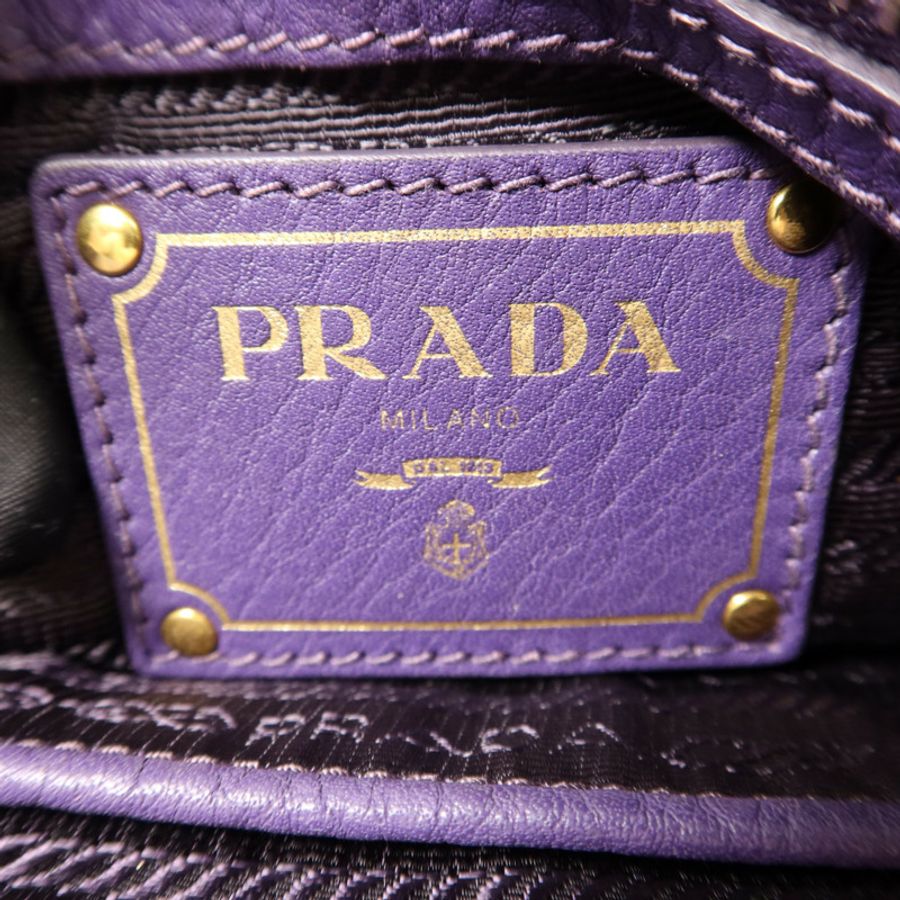 PRADA 【激減優惠】牛皮皮革2 Way Shoulder Bag金扣手挽肩背兩用袋-5