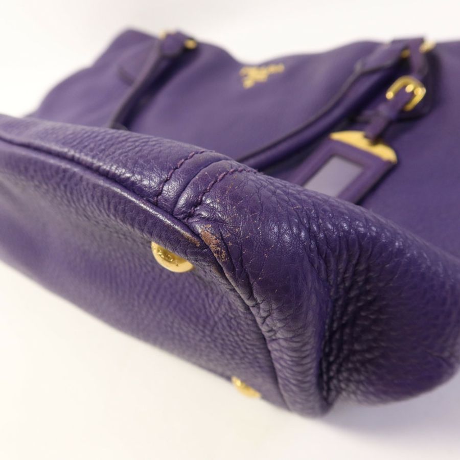 PRADA 【激減優惠】牛皮皮革2 Way Shoulder Bag金扣手挽肩背兩用袋-14