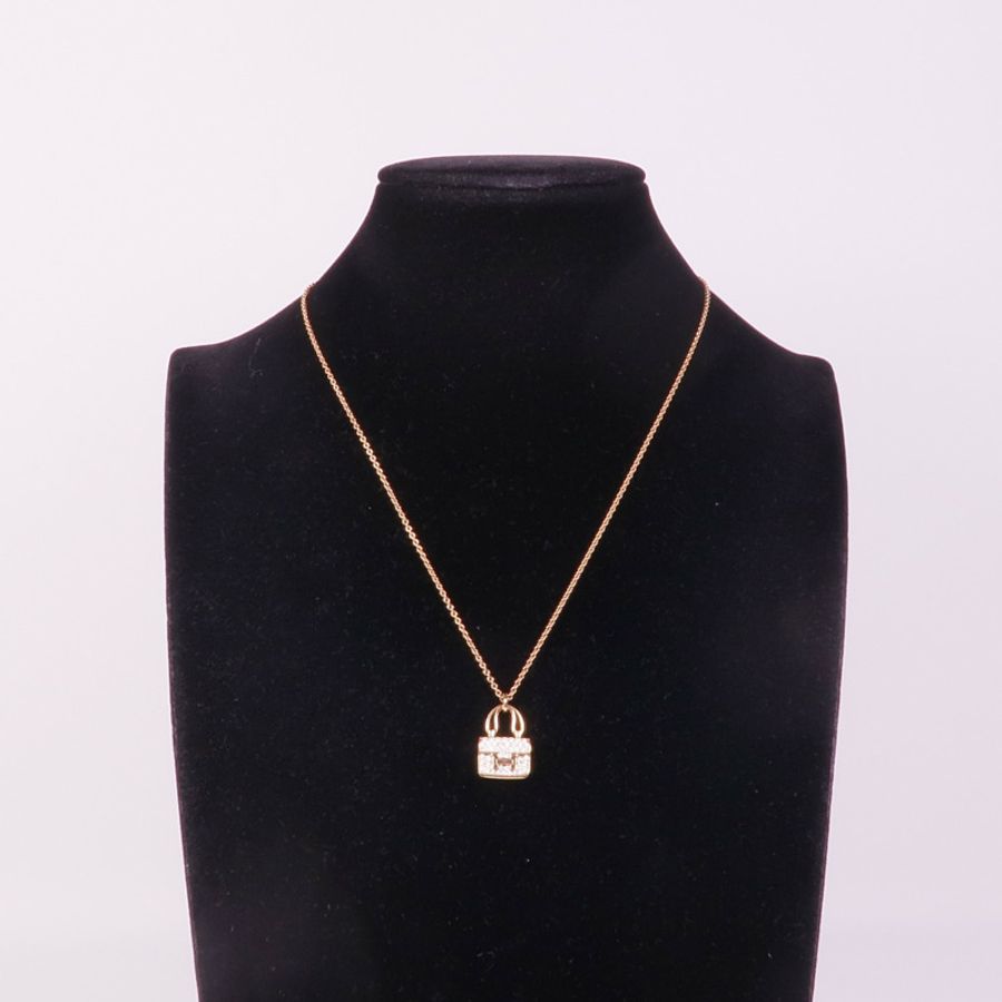 HERMES 18K玫瑰金Amulettes Constance鑽石項鍊-7