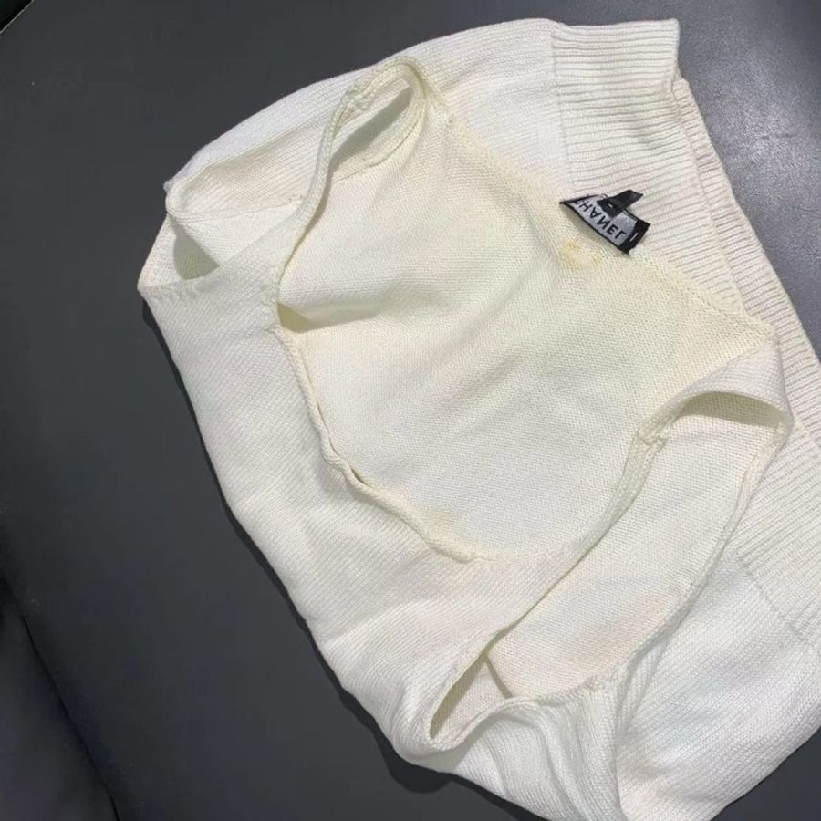 香奈兒chanel 短褲裙 38 白色棉質香奈兒露肩洋裝-13
