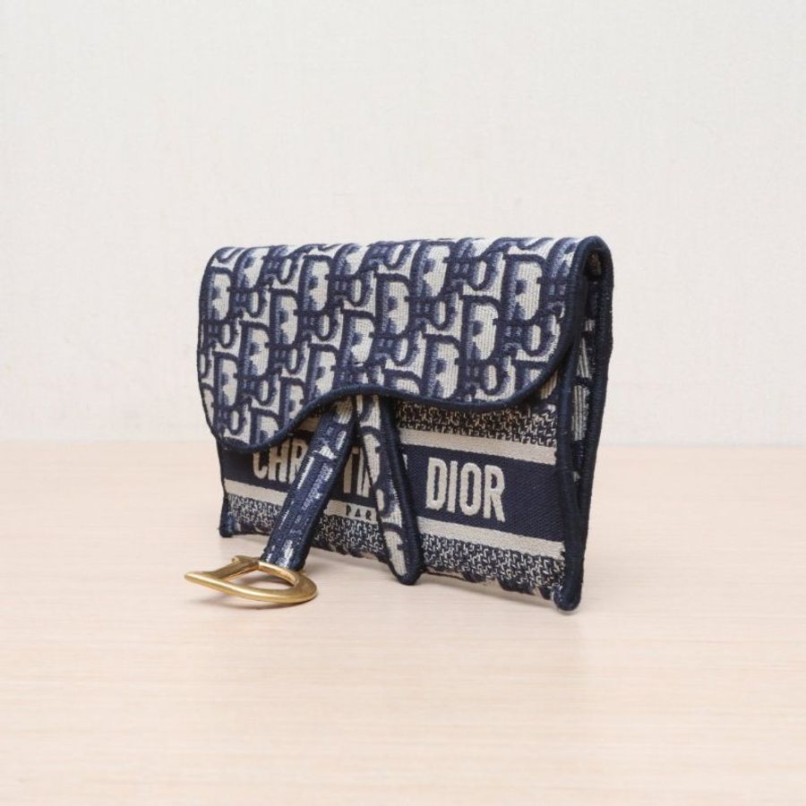 DIOR SADDLE馬鞍腰包21墨藍色帆布金扣2020Oblique印花字母刺繡肩背包-4