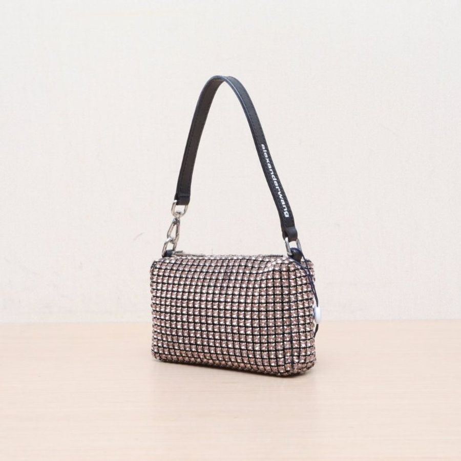 ALEXANDER WANG heiress水鑽手包晚宴包Mini15粉色水晶肩背包-2