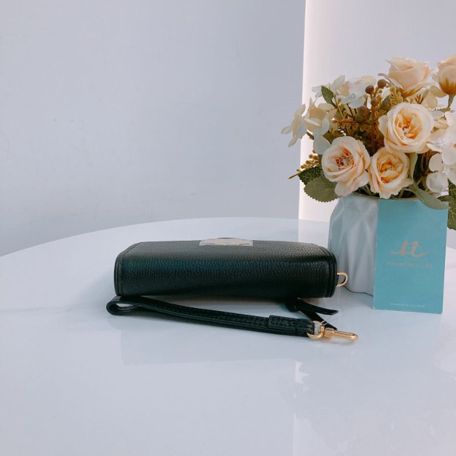 MS0362 Tory Burch 湯麗柏琦 手機套 長銀包 手環包 牛皮 黑金 Britten Smartphone Wallet Wristlet Black x GHW Calfksin-4