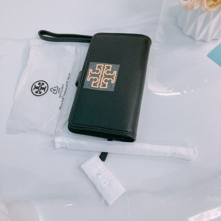 MS0362 Tory Burch 湯麗柏琦 手機套 長銀包 手環包 牛皮 黑金 Britten Smartphone Wallet Wristlet Black x GHW Calfksin-17