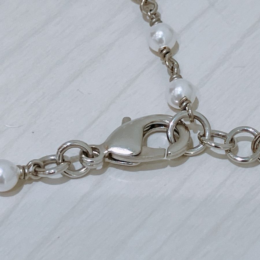 TK1851 CHANEL 香奈兒CC字水晶連紡仿珍珠頸鏈CRYSTAL BOW CC PEARL NECKLACE-6