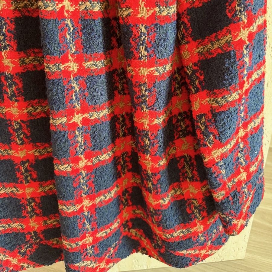 Gucci 紅藍格紋羊毛毛呢外套 38碼-6