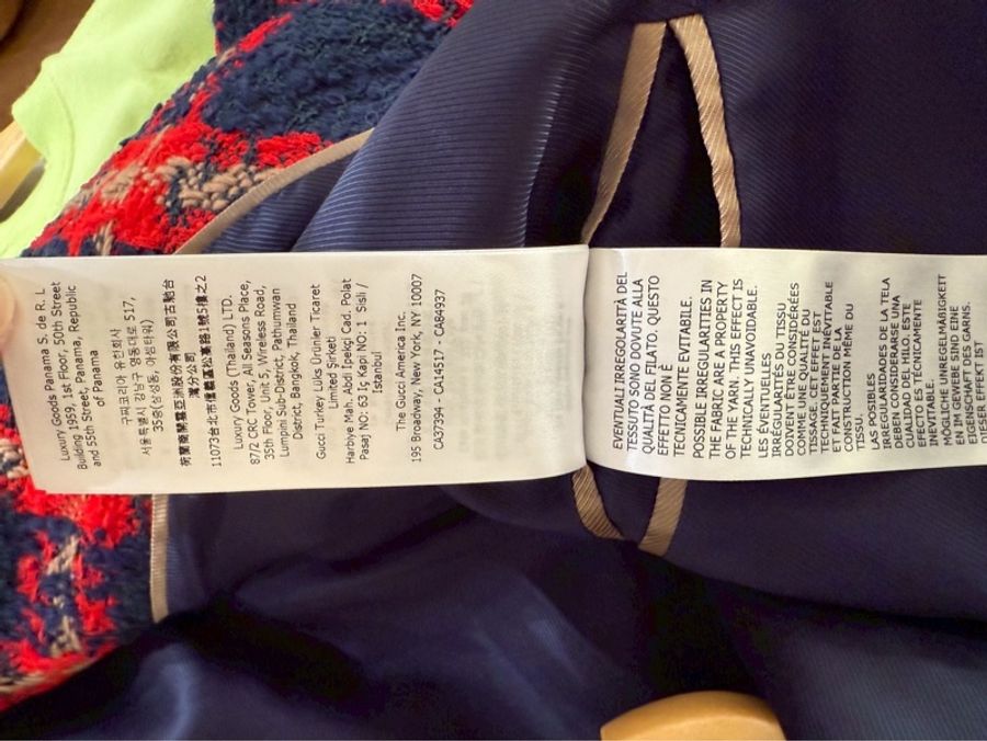 Gucci 紅藍格紋羊毛毛呢外套 38碼-10
